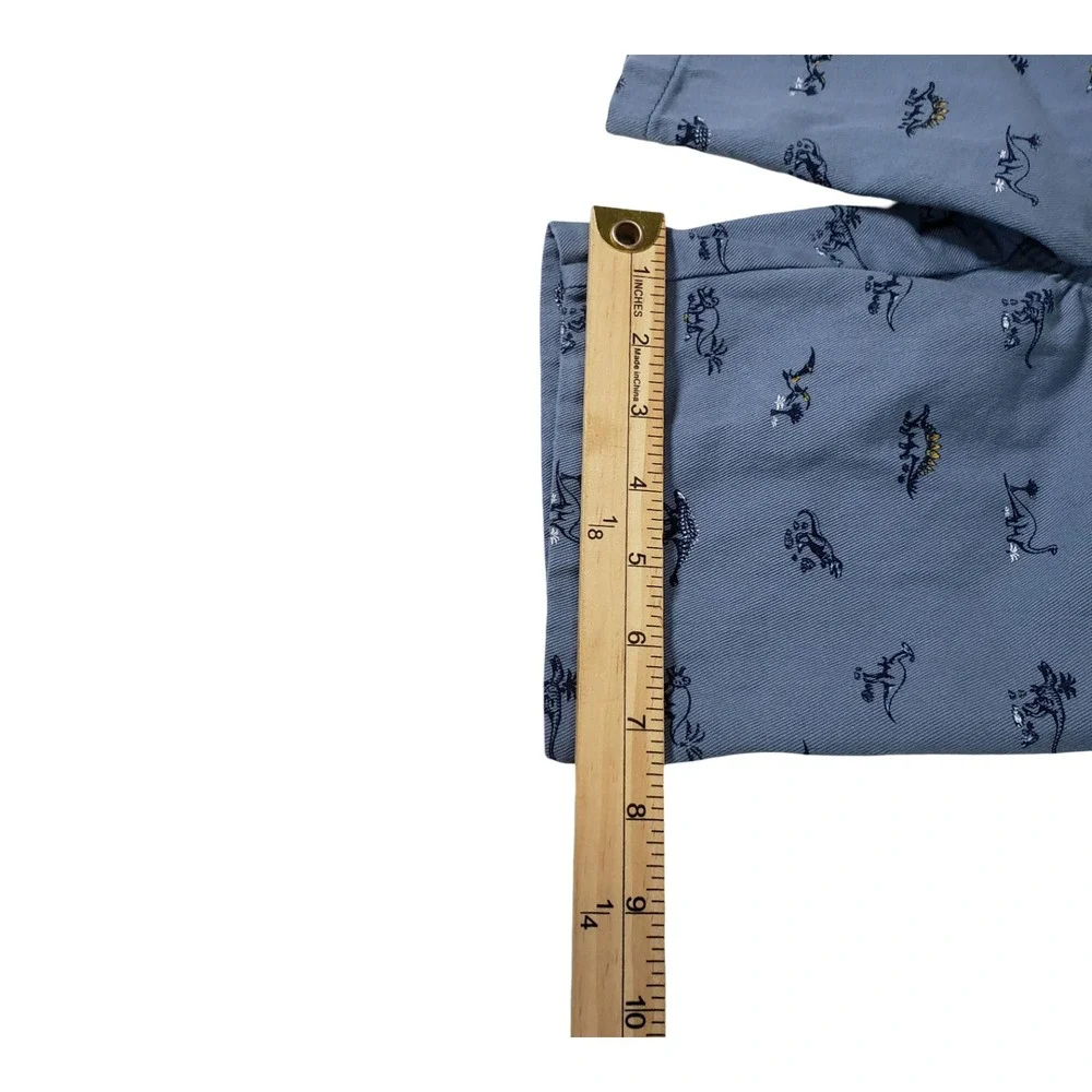 Free Planet Boys Blue Dinosaur Print Cotton Twill Shorts Size XL 7 Drawstring
